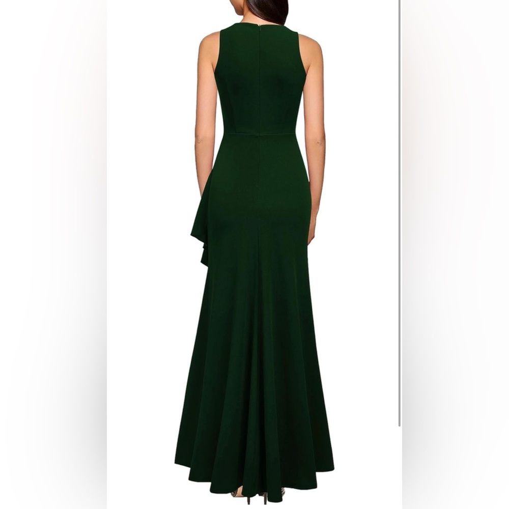 WOOSEA Women Scoop Neck Sleeveless Split Bodycon Mermaid Evening Cocktail Dress - Picture 2 of 5